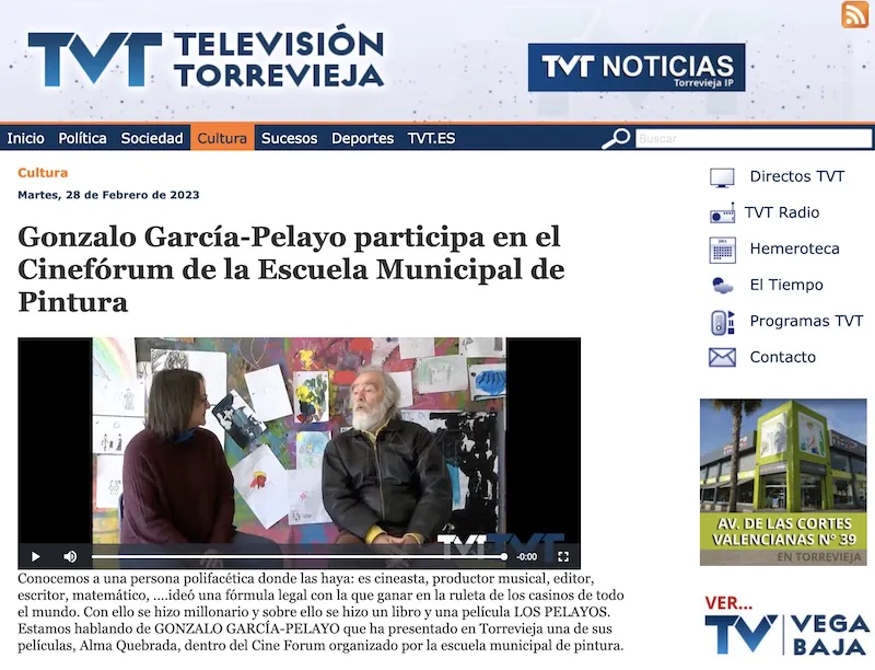 Gonzalo Garcia-Pelayo entrevistado por TV Torrevieja