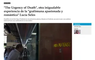 The Urgency of Death Diario El Día de La Plata 4 Prensa El Dia entrevista a Lucía Seles sobre su película The urgence of death